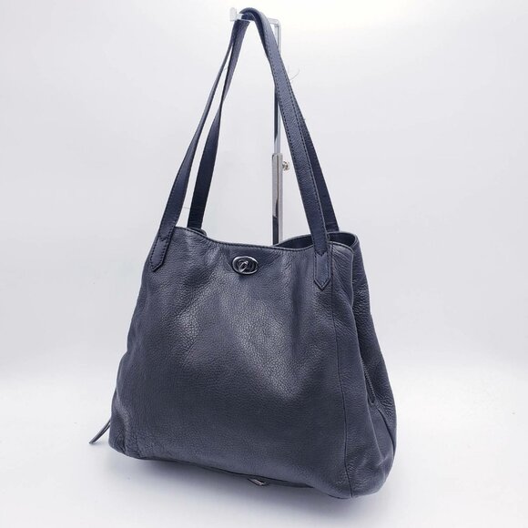 Margot New York Marcy Tote Black Genuine Leather Shoulder Bag